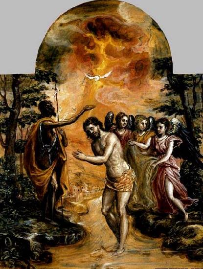 GRECO, El Baptism of Christ Germany oil painting art